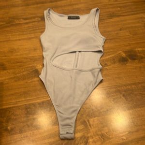 Light blue ribbed bodysuit